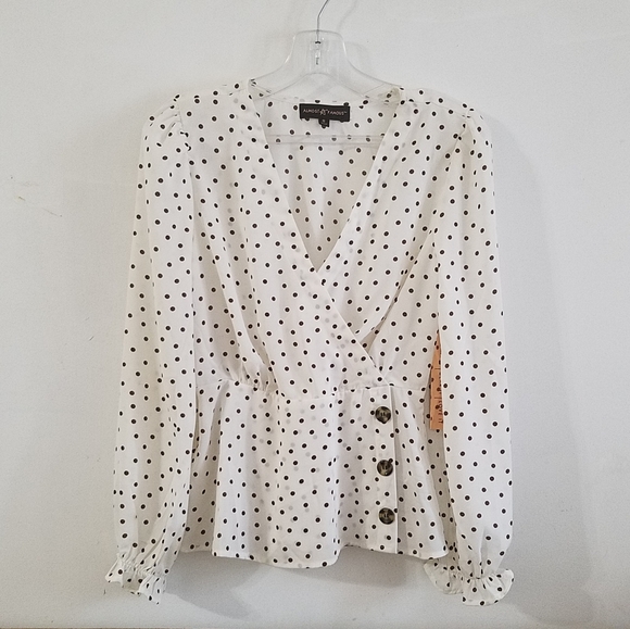 Almost Famous Tops - ALMOST FAMOUS | NWT Polka Dot Peplum Top